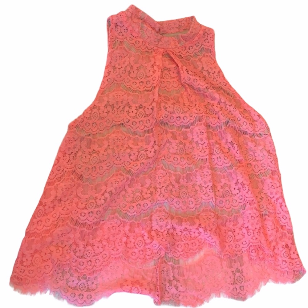 High neck dressy lace tank